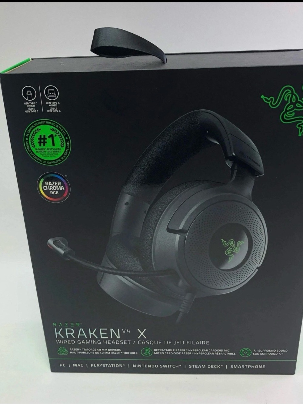 Razer Kraken V4 X Wired Gaming Headset - Black (PC, PS5, Switch, Steam Deck